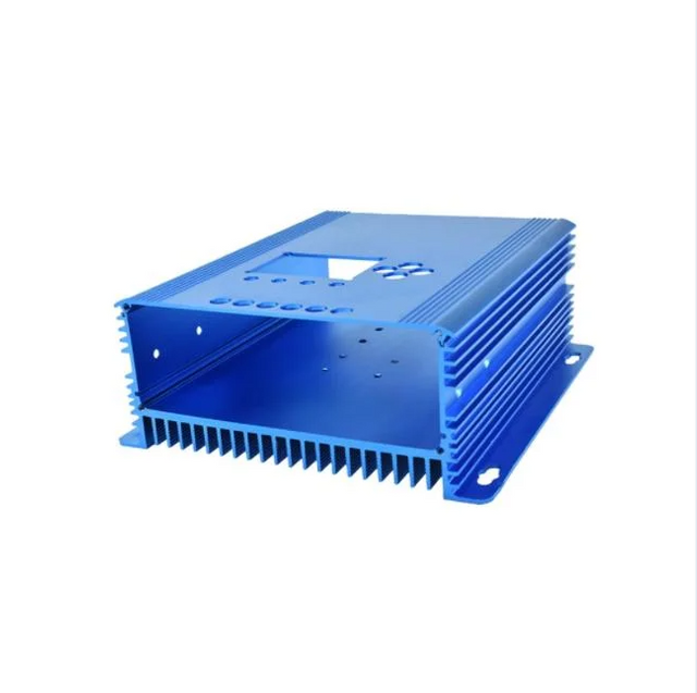Blau eloxiertes Elektromotorgehäuse Kühlkörper Kundenspezifisches Aluminiumprofil